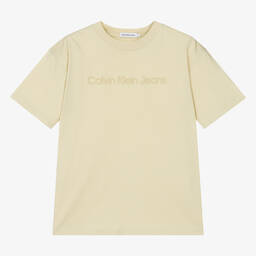 Calvin Klein-Teen Boys Pale Green Cotton T-Shirt | Childrensalon Outlet