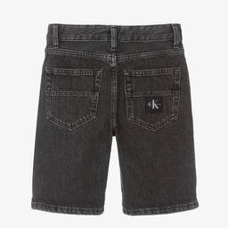 Calvin Klein-Teen Boys Washed Black Denim Shorts | Childrensalon Outlet