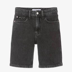 Calvin Klein-Teen Boys Washed Black Denim Shorts | Childrensalon Outlet