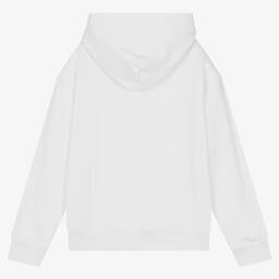 Calvin Klein Jeans-Teen Boys White Cotton Logo Hoodie | Childrensalon Outlet