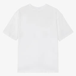 Calvin Klein-Teen Boys White Cotton Relaxed Fit T-Shirt | Childrensalon Outlet