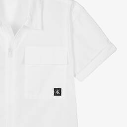 Calvin Klein-قميص قطن لون أبيض للمراهقين | Childrensalon Outlet