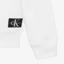 Calvin Klein Jeans-Teen Boys White Graphic Logo Hoodie | Childrensalon Outlet
