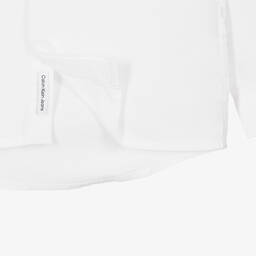 Calvin Klein-Белая рубашка из хлопкового поплина с монограммой для мальчиков-подростков | Childrensalon Outlet