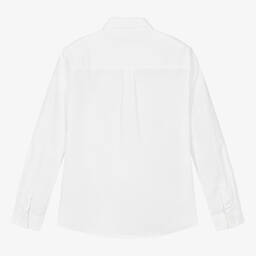 Calvin Klein-Белая рубашка из хлопкового поплина с монограммой для мальчиков-подростков | Childrensalon Outlet