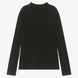 Calvin Klein-Teen Girls Black Cotton Half Zip Top | Childrensalon Outlet