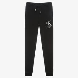 Calvin Klein Jeans-Teen Girls Black Cotton Joggers | Childrensalon Outlet