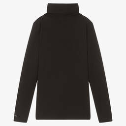 Calvin Klein-توب بياقة عالية تينز بناتي قطن جيرسي لون أسود | Childrensalon Outlet