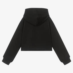 Calvin Klein Jeans-Teen Girls Black Crop Hoodie | Childrensalon Outlet