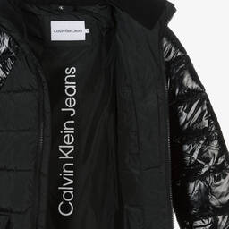 Calvin Klein Jeans-Teen Girls Black Puffer Coat | Childrensalon Outlet