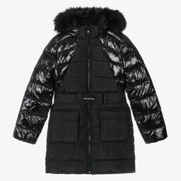 Calvin Klein Jeans-Teen Girls Black Puffer Coat | Childrensalon Outlet