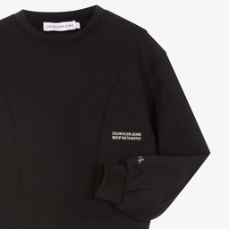 Calvin Klein Jeans-Teen Girls Black Sweatshirt | Childrensalon Outlet