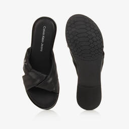 Calvin Klein-Teen Girls Black Twisted Sandals | Childrensalon Outlet