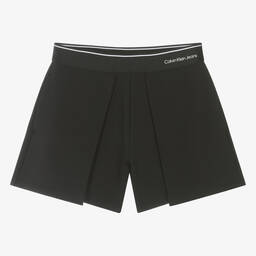 Calvin Klein-Teen Girls Black Viscose Shorts | Childrensalon Outlet