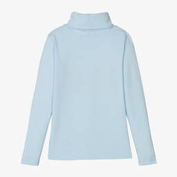 Calvin Klein-Teen Girls Blue Cotton Roll Neck Top | Childrensalon Outlet