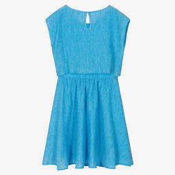 Calvin Klein Джинсы-Голубое жатое платье миди | Childrensalon Outlet