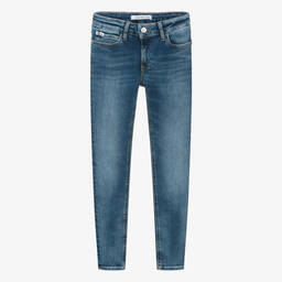 Calvin Klein-Teen Girls Blue Denim Skinny Fit Jeans | Childrensalon Outlet