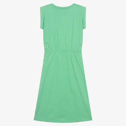 Calvin Klein Jeans-فستان ميدي تينز بناتي قطن جيرسي لون أخضر | Childrensalon Outlet