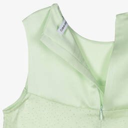 كالفين كلاين-فستان ساتان وتول لون أخضر نعناعي للمراهقات | Childrensalon Outlet