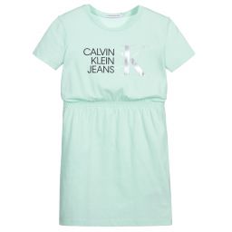 Calvin Klein Jeans-Teen Girls Green T-Shirt Dress | Childrensalon Outlet