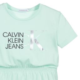 Calvin Klein Jeans-Teen Girls Green T-Shirt Dress | Childrensalon Outlet