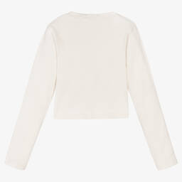 Calvin Klein Джинсы-Кремовый укороченный топ для девочек-подростков | Childrensalon Outlet