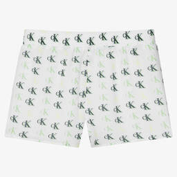 Calvin Klein Jeans-Teen Girls Ivory Logo Shorts | Childrensalon Outlet