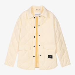 Calvin Klein-Кремовая стеганая куртка для девочек-подростков | Childrensalon Outlet