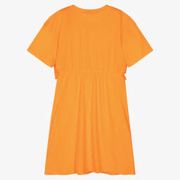 Calvin Klein Jeans-فستان تينز بناتي قطن لون برتقالي | Childrensalon Outlet