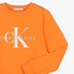Calvin Klein Джинсы-Оранжевый хлопковый свитшот | Childrensalon Outlet