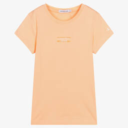 Calvin Klein Jeans-تيشيرت تينز بناتي قطن لون برتقالي | Childrensalon Outlet