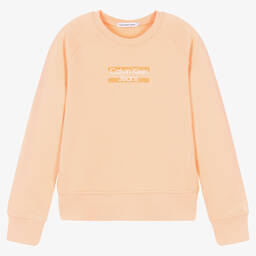 Calvin Klein Jeans-Teen Girls Orange Logo Sweatshirt | Childrensalon Outlet