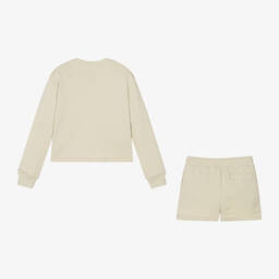 Calvin Klein-Teen Girls Pale Green Cotton Shorts Set | Childrensalon Outlet