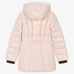 Calvin Klein-Teen Girls Pink Belted Puffer Coat | Childrensalon Outlet