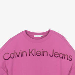 Calvin Klein-Teen Girls Pink Cotton Frilled Dress | Childrensalon Outlet