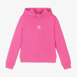 كالفين كلاين-هودي قطن جيرسي لون زهري تينز بناتي | Childrensalon Outlet