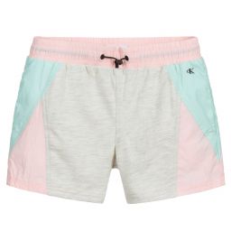 Calvin Klein Jeans-Teen Girls Pink & Green Shorts | Childrensalon Outlet
