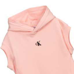 كالفين كلاين Jeans-فستان هودي تينز قطن جيرسي لون زهري | Childrensalon Outlet