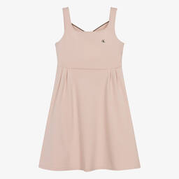 Calvin Klein-Teen Girls Pink Viscose Monogram Dress | Childrensalon Outlet