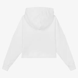 Calvin Klein-Teen Girls White Cotton Hoodie | Childrensalon Outlet