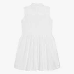 كالفين كلاين-فستان قميص قطن لون أبيض | Childrensalon Outlet