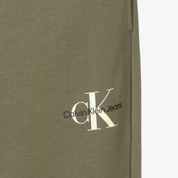 Calvin Klein-جوغرز مونوغرام تينز بناتي قطن لون أخضر زيتي | Childrensalon Outlet