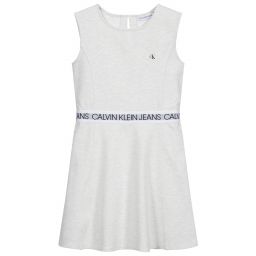 Calvin Klein Jeans-Teen Grey Logo Dress | Childrensalon Outlet