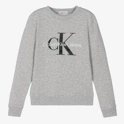 Calvin Klein Джинсы-Серый свитшот с монограммой | Childrensalon Outlet