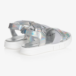 Calvin Klein Jeans-Teen Metallic Silver Sandals | Childrensalon Outlet