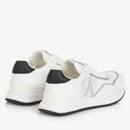 Calvin Klein-ترينرز بأربطة جلد صناعي لون أبيض | Childrensalon Outlet
