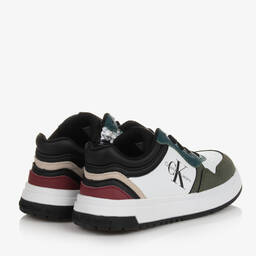 Calvin Klein-Бело-зеленые кроссовки из искусственной кожи | Childrensalon Outlet