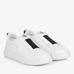Calvin Klein-Teen White Slip-on Trainers | Childrensalon Outlet