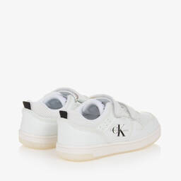 كالفين كلاين-ترينرز بشريط لاصق جلد صناعي لون أبيض | Childrensalon Outlet
