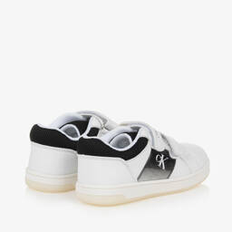 كالفين كلاين-ترينرز بشريط لاصق جلد صناعي لون أبيض | Childrensalon Outlet